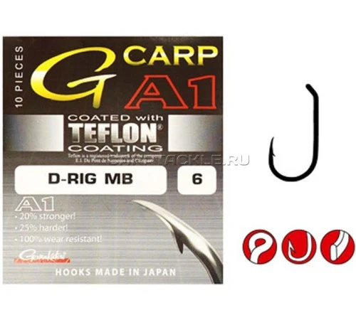 Крючки карповые Gamakatsu A-1 G-Carp D-Ring